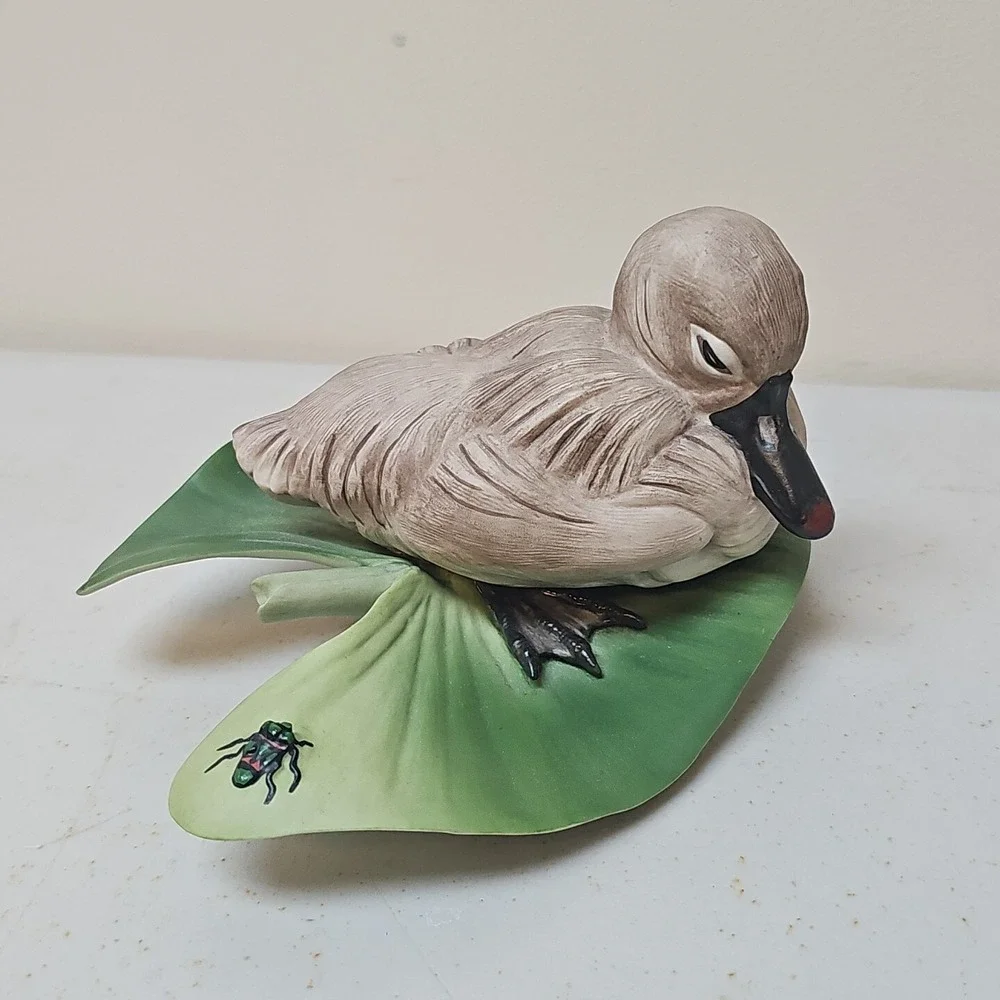 Boehm Porcelain Figurine Of Duck On Lily Pad 3.5